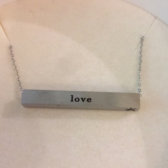 Jewelry - Love, Faith, Hope Quote Bar Necklace BNWB